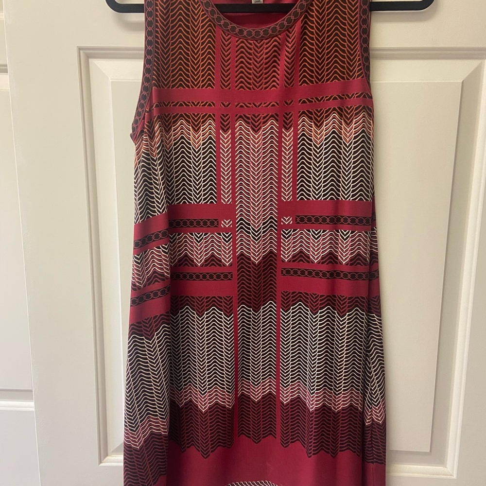 Sophie Max Red A-line Sleeveless Midi Dress